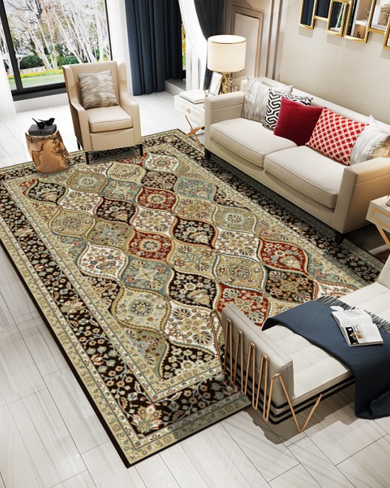 In stock European-style living room carpet, home carpet, bedroom bedside rectangular wall-to-wall carpet, hotel decorative carpet mat