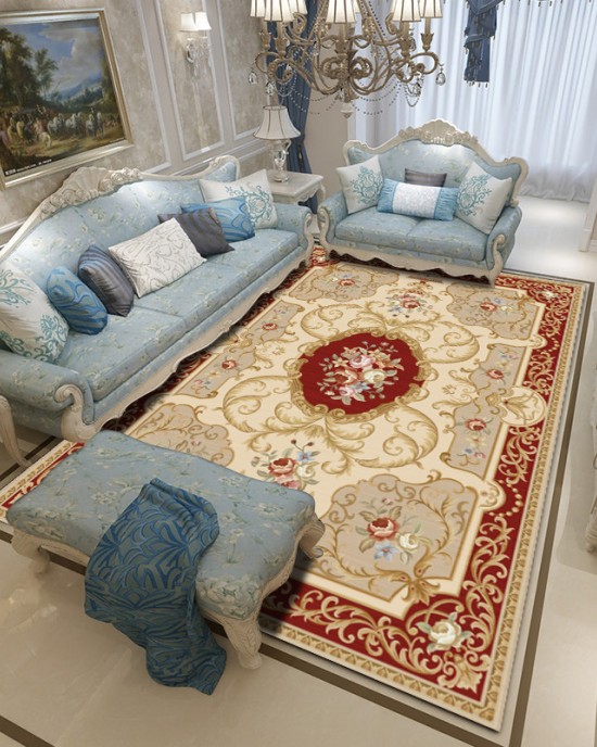 In stock European-style living room carpet, home carpet, bedroom bedside rectangular wall-to-wall carpet, hotel decorative carpet mat