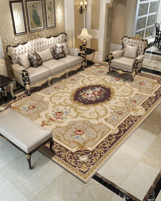 In stock European-style living room carpet, home carpet, bedroom bedside rectangular wall-to-wall carpet, hotel decorative carpet mat