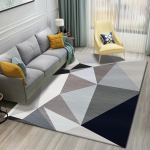 Nordic abstract geometric living room carpet with lines, coffee table and sofa blanket, decorative wall-to-wall bedroom carpet in stock.