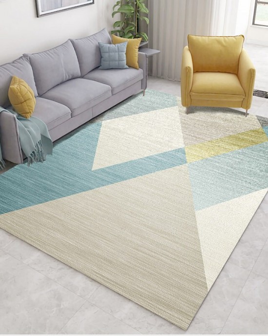 New autumn/winter geometric living room coffee table rug, bedroom bedside wall-to-wall carpet 3D printed rectangular bathroom doormat