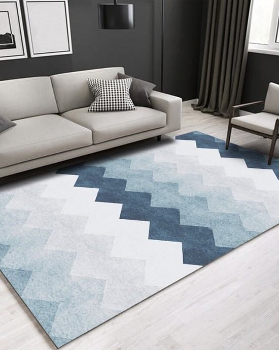 New autumn/winter geometric living room coffee table rug, bedroom bedside wall-to-wall carpet 3D printed rectangular bathroom doormat