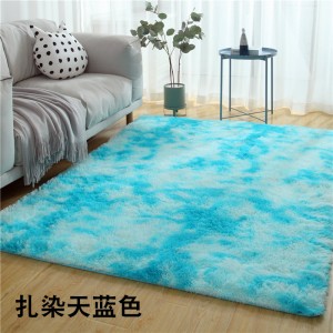 In stock simple modern long-haired living room and bedroom carpet 4.5cm Tie-Dyed Silk Wool Rug for Bedroom Bedside