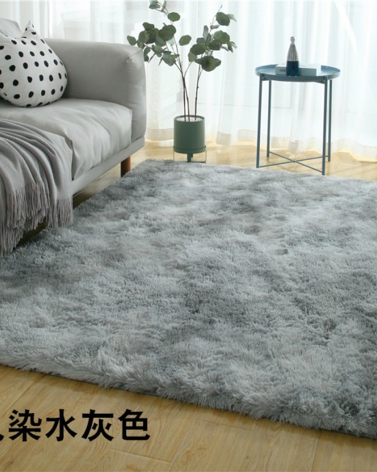 In stock simple modern long-haired living room and bedroom carpet 4.5cm Tie-Dyed Silk Wool Rug for Bedroom Bedside