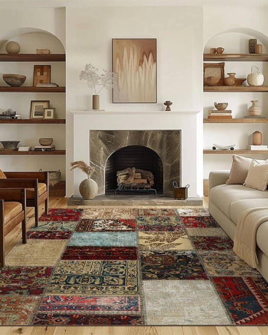 American retro Moroccan carpets, ethnic-style living room sofa coffee table rugs, and bedroom coffee table rugs Wall-to-wall homestay decorative carpet