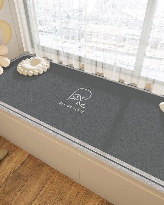 Useful all-season bedroom balcony mat, high-end absorbent mat, non-slip, stain-resistant, and easy-care imitation cashmere bay window mat.