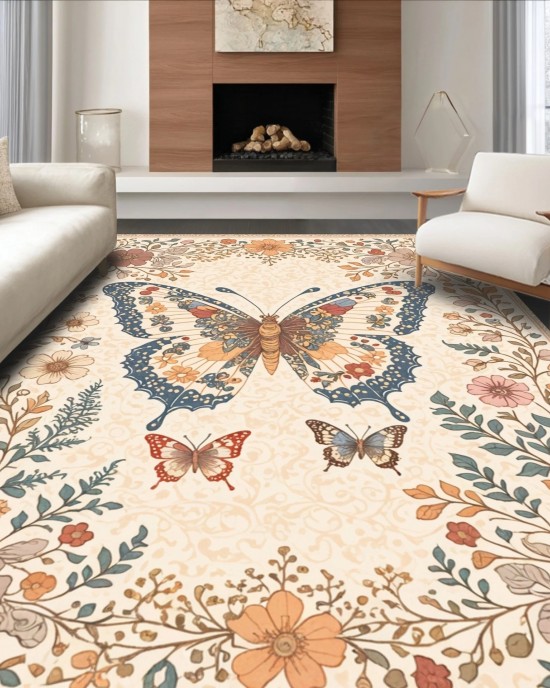 Cross-border American-style wall-to-wall living room carpet, absorbent, stain-resistant, easy-to-care sofa rug, outdoor balcony decorative rug.