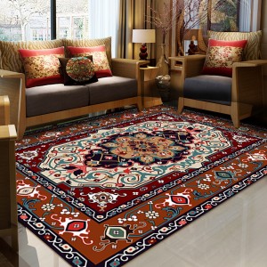 Cross-border Bohemian Living Room Carpet, Non-Slip, Stain-Resistant, Easy-Care, Sofa Blanket, Coffee Table Mat, Bedroom Bedside Blanket