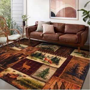 Cross-border American retro ethnic-style living room wall-to-wall carpet, non-slip and stain-resistant, bedroom, easy-care, bedside rug available for shipping