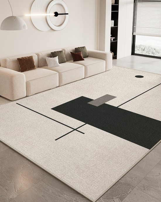 Living room carpets, stain-resistant and easy-care, Nordic-lined, non-slip, wear-resistant crystal velvet carpets, home insulation and warmth
