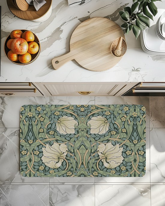 TEMU cross-border American retro floral diatom mud absorbent floor mats, quick-drying, non-slip bathroom and toilet foot mats, in stock.