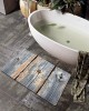 Cross-border retro imitation wood grain diatom mud floor mat for bathroom shower, non-slip, absorbent, and dirt-resistant entrance mat