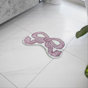 Amazon shaped bow faux cashmere floor mat, absorbent bathroom doormat, easy-care entrance doormat in stock.