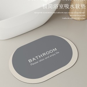 Minimalist diatom mud cushion, toilet and bathroom floor mat, absorbent, quick-drying, non-slip entrance mat