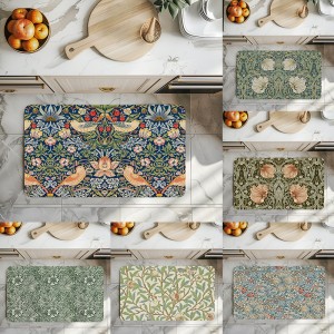 TEMU cross-border American retro floral diatom mud absorbent floor mats, quick-drying, non-slip bathroom and toilet foot mats, in stock.