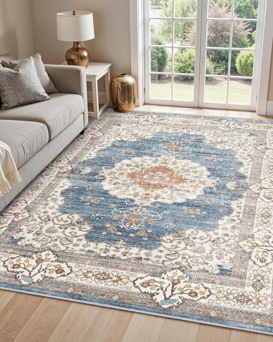 Cross-border Amazon Persian carpet, living room, stain-resistant, non-slip sofa blanket, bedroom wall-to-wall, skin-friendly, easy-care bedside rug