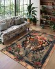 Cross-border temu new Nordic butterfly floral rug, stain-resistant and wear-resistant doormat, easy-care large rug for the living room sofa