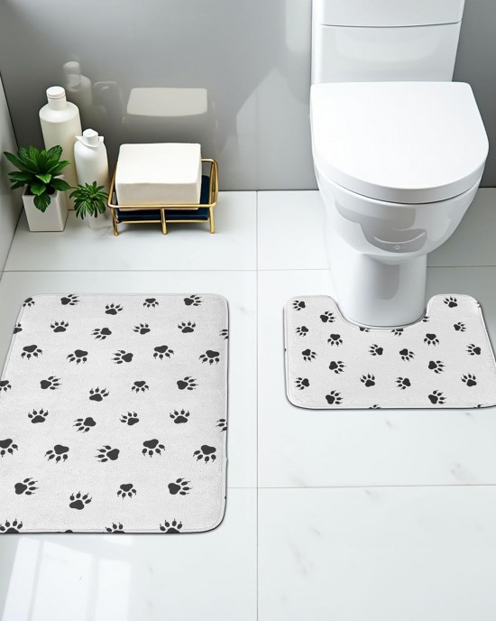 Cross-border modern minimalist diatom mud floor mat, absorbent and stain-resistant bathroom, U-shaped two-piece toilet mat set available for delivery. Cross-border modern minimalist diatom mud floor mat, absorbent and stain-resistant bathroom, U-shaped two-piece toilet mat set available for delivery.