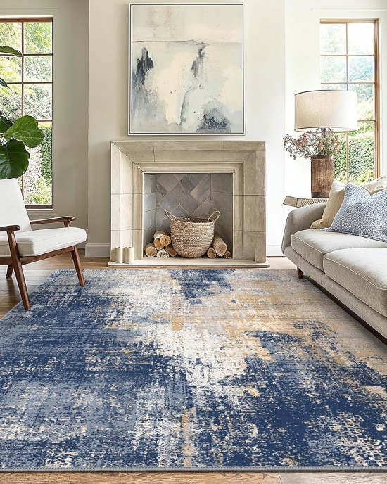 TEMU Cross-border Nordic Abstract Carpet, Living Room Decorative, Easy-Care, Non-Slip Sofa Blanket, Stain-Resistant Bedside Blanket