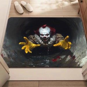 Cross-border Amazon TEMU Halloween clown series floor mat, wear-resistant, stain-resistant, and easy-care doormat for the entryway.