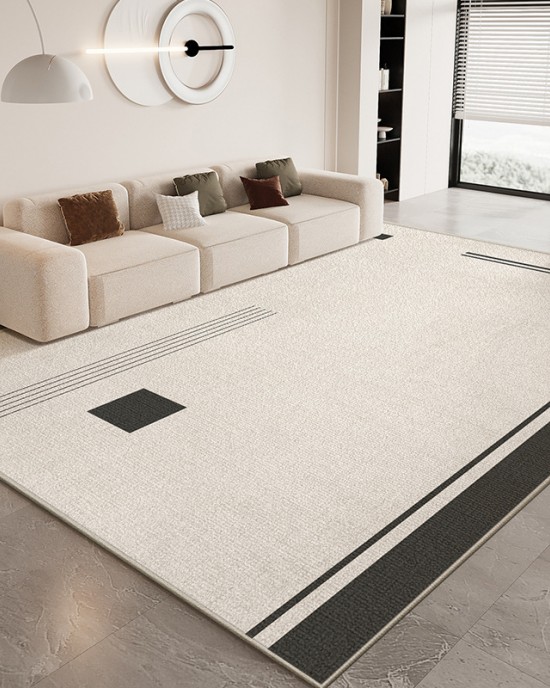 Living room carpets, stain-resistant and easy-care, Nordic-lined, non-slip, wear-resistant crystal velvet carpets, home insulation and warmth