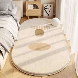 Simple striped imitation cashmere bedroom decorative non-slip rugs, thickened carpets for windowsills and bay windows In stock, available for shipping.