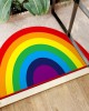 Cartoon rainbow semi-circular floor mats for home entrance doormats, stain-resistant, non-slip bathroom doormats Cartoon rainbow semi-circular floor mats for home entrance doormats, stain-resistant, non-slip bathroom doormats