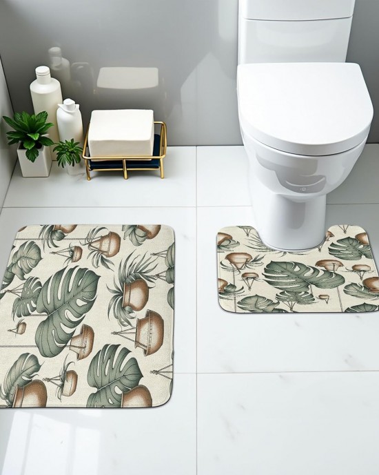 Cross-border modern minimalist diatom mud floor mat, absorbent and stain-resistant bathroom, U-shaped two-piece toilet mat set available for delivery. Cross-border modern minimalist diatom mud floor mat, absorbent and stain-resistant bathroom, U-shaped two-piece toilet mat set available for delivery.