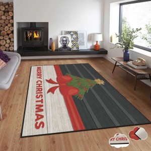 TEMU cross-border Christmas-style carpet for the living room, durable and stain-resistant, coffee table rug, bedroom, non-slip cooling rug.