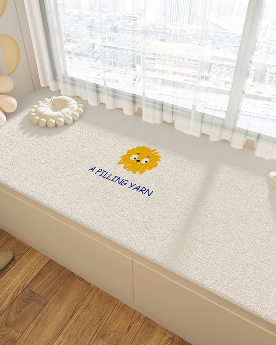 Useful all-season bedroom balcony mat, high-end absorbent mat, non-slip, stain-resistant, and easy-care imitation cashmere bay window mat.