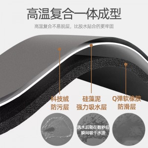 Diatom mud bathroom floor mat, absorbent, non-slip mat, quick-drying bathroom door mat, semi-circular simple floor mat, wholesale