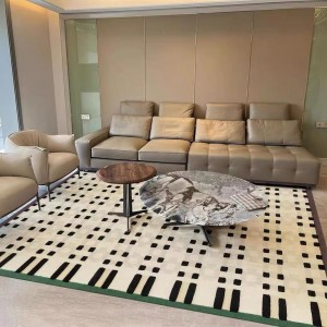 Wabi-sabi style living room rug, imitation cashmere non-slip carpet, luxurious large-area, full-coverage home bedroom bedside rug
