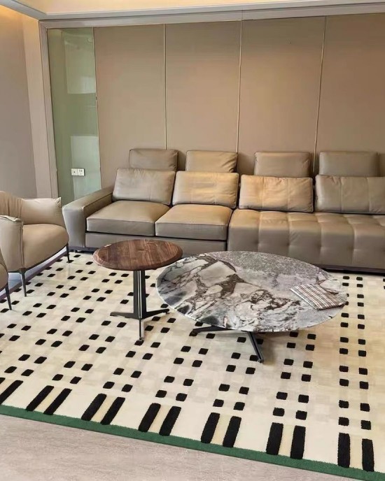 Wabi-sabi style living room rug, imitation cashmere non-slip carpet, luxurious large-area, full-coverage home bedroom bedside rug