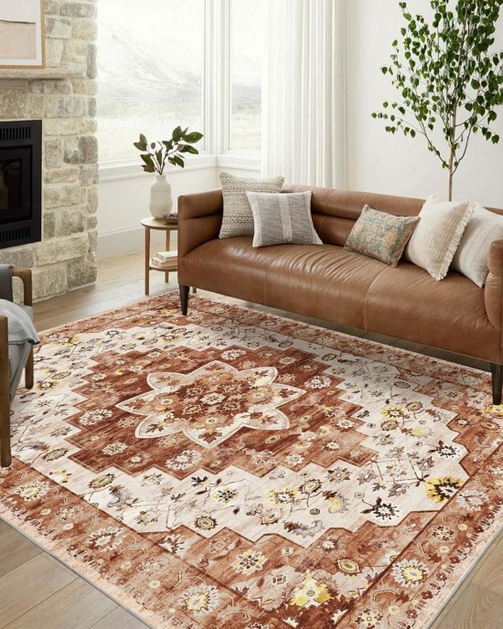 Cross-border light luxury vintage Persian carpets, stain-resistant, full-length coffee table mats for living rooms, bedroom decorative bedside rugs in stock
