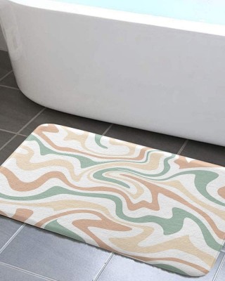 Creative striped diatom mud bathroom mat, non-slip, absorbent bathroom, foot mat, stain-resistant, easy-to-care entryway. Floor Mats