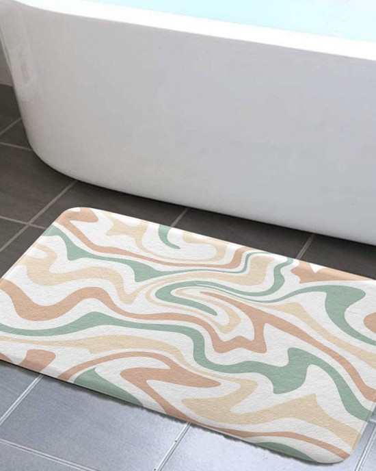 Creative striped diatom mud bathroom mat, non-slip, absorbent bathroom, foot mat, stain-resistant, easy-to-care entryway. Floor Mats Creative striped diatom mud bathroom mat, non-slip, absorbent bathroom, foot mat, stain-resistant, easy-to-care entryway. Floor Mats
