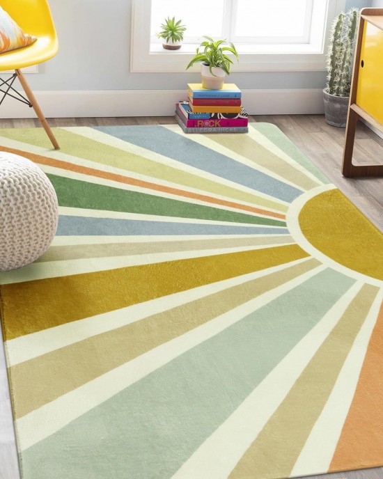 Simple line faux cashmere sun pattern bedroom decorative carpet, bedside rug, non-slip living room thickened carpet in stock. Simple line faux cashmere sun pattern bedroom decorative carpet, bedside rug, non-slip living room thickened carpet in stock.