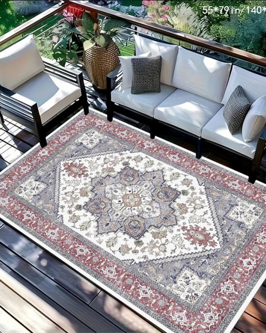 Cross-border TEMU Persian print carpet, easy-care sofa blanket for the living room, non-slip coffee table mat for the balcony.