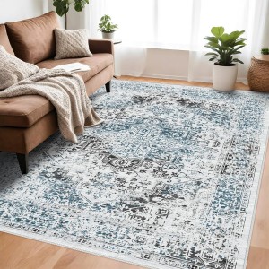 Cross-border TEMU Bohemian style carpet for home living room decoration, dirt-resistant, non-slip, and easy-care Coffee table rugs available for shipping.