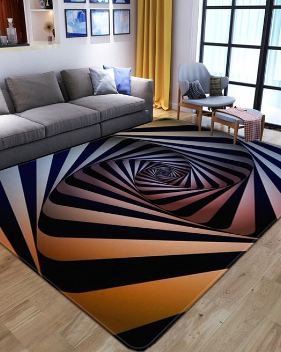 Cross-border carpets, living room sofa rugs, 3D vortex wall-to-wall carpets, creative three-dimensional floor mats available for shipping