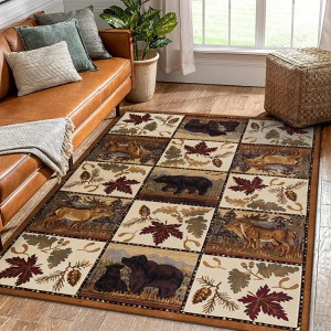 American country carpet, light luxury bedroom, living room, hotel, ethnic bedside rug, wall-to-wall vintage carpet.