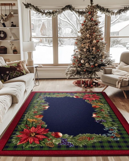TEMU cross-border Christmas-style carpet for the living room, durable and stain-resistant, coffee table rug, bedroom, non-slip cooling rug. TEMU cross-border Christmas-style carpet for the living room, durable and stain-resistant, coffee table rug, bedroom, non-slip cooling rug.
