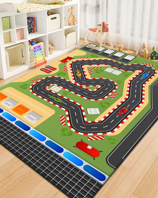 Creative cartoon educational, stain-resistant, and easy-care children's room carpet, car play mat, soundproof and cooling mat (shipping available)