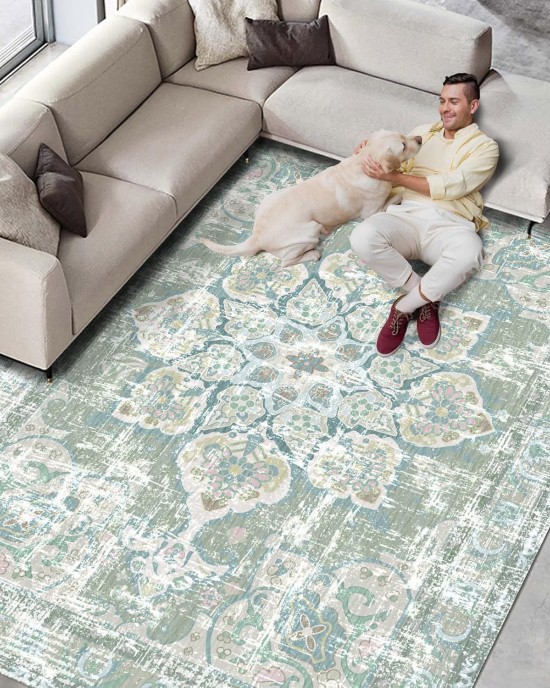 Cross-border Bohemian living room rug, retro Persian ethnic carpet mat, bedroom sofa coffee table rug