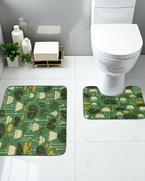 Cross-border modern minimalist diatom mud floor mat, absorbent and stain-resistant bathroom, U-shaped two-piece toilet mat set available for delivery. Cross-border modern minimalist diatom mud floor mat, absorbent and stain-resistant bathroom, U-shaped two-piece toilet mat set available for delivery.