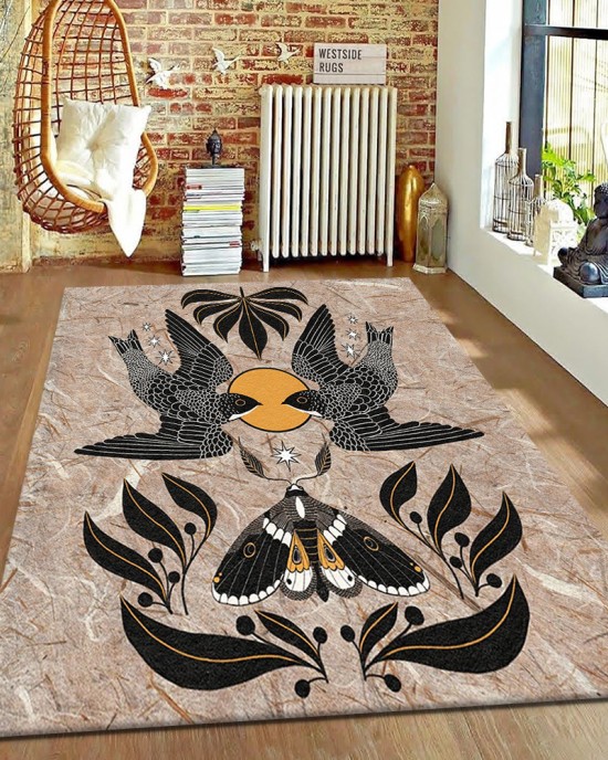 American retro animal carpet, living room decorative wall-to-wall rug, stain-resistant and wear-resistant area rug for bedroom bedside rug American retro animal carpet, living room decorative wall-to-wall rug, stain-resistant and wear-resistant area rug for bedroom bedside rug