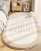 Simple striped imitation cashmere bedroom decorative non-slip rugs, thickened carpets for windowsills and bay windows In stock, available for shipping.