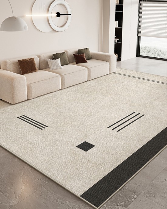 Living room carpets, stain-resistant and easy-care, Nordic-lined, non-slip, wear-resistant crystal velvet carpets, home insulation and warmth