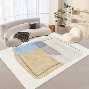 Modern minimalist geometric living room carpet, factory direct wholesale, printed washable floor mat for home use.