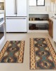 Temu cross-border retro American kitchen mats, labelable, non-slip, absorbent, and stain-resistant striped floor mats for home use.
